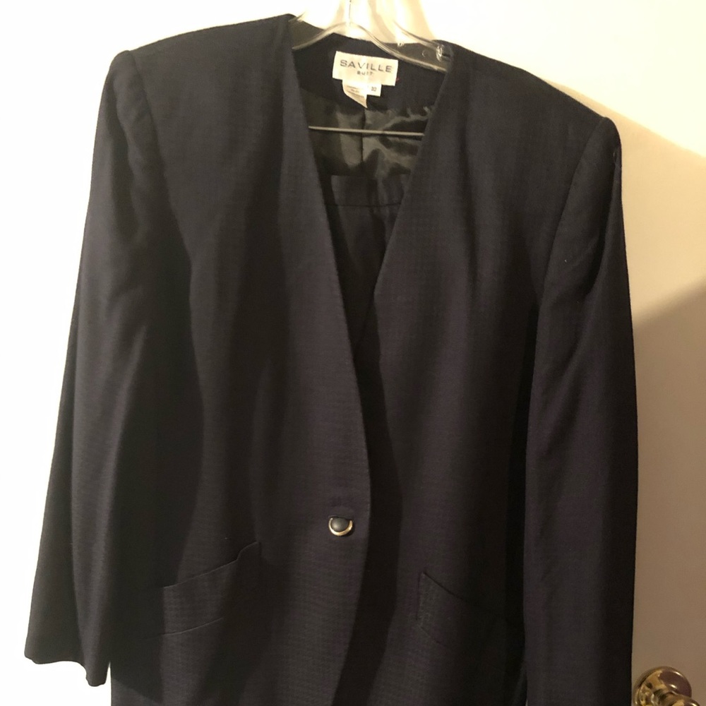 Saville Suit womans size 10, small black plaid